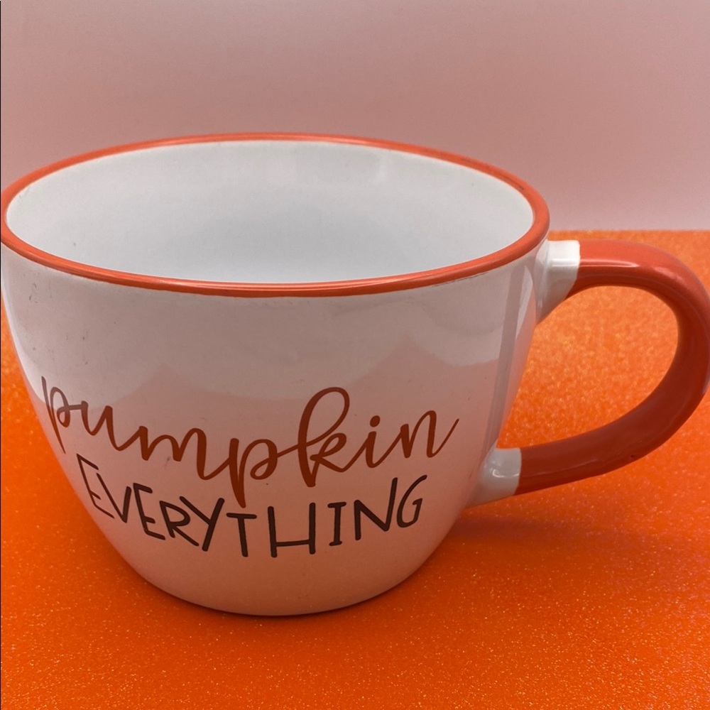 Jumbo Mug “Pumpkin Everything” White Orange Mug